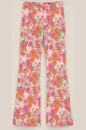 WE Fashion Meisjes flared legging met dessin - Slim Fit - - Ecovero viscose