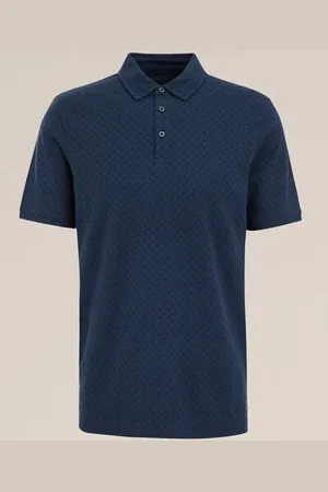 WE Fashion Heren polo met dessin - Slim Fit - - Katoen