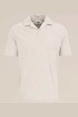 WE Fashion Heren polo met structuur - Slim Fit - - Katoen