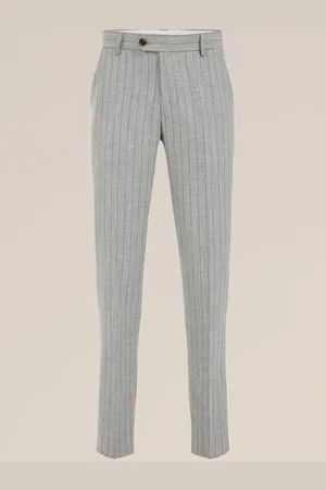 WE Fashion Heren Slim fit pantalon met krijtstreep - Slim Fit -