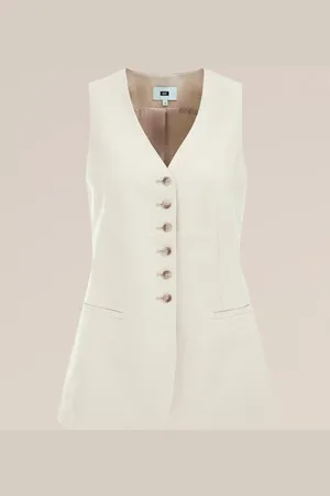 WE Fashion Dames gilet van linnenmix - Regular fit - - Linnen