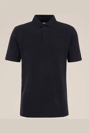 WE Fashion Heren polo met structuur - Slim Fit - - Katoen