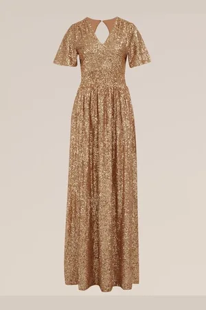 WE Fashion Dames maxi jurk met pailletten - Regular fit -