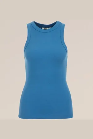WE Fashion Dames singlet van ribstof - - Katoen