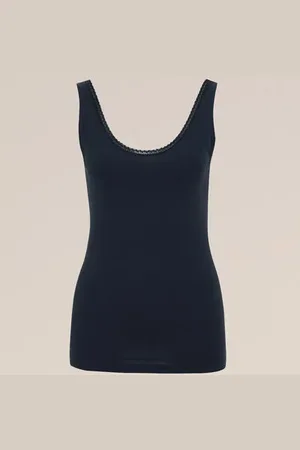 WE Fashion Dames singlet met kant - - Katoen