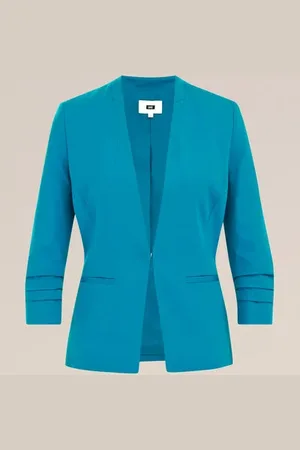 WE Fashion Dames getailleerde blazer met rimpeleffect - - Ecovero viscose