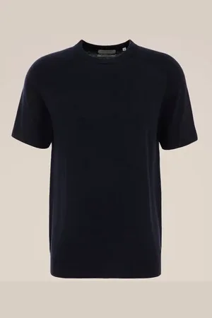 WE Fashion Van Gils - Fijngebreid T-shirt van merinowol - Regular fit - - Merino wol