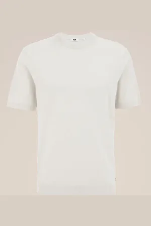 WE Fashion Fijngebreid T-shirt van katoenmix - Regular fit - - Katoen