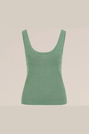 WE Fashion Dames singlet met glittergaren - Regular fit - - Ecovero viscose