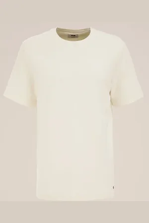 WE Fashion Heren T-shirt met structuur - Regular fit - - Katoen