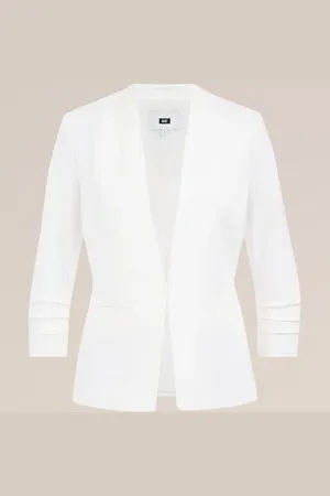 WE Fashion Dames getailleerde blazer met rimpeleffect - - Ecovero viscose