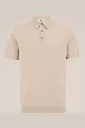 WE Fashion Heren polo fijngebreid - Regular fit - - Katoen