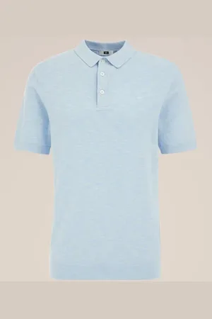 WE Fashion Heren polo fijngebreid - Regular fit - - Katoen