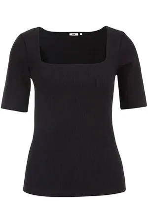 WE Fashion Dames T-shirt van ribstof - - Viscose