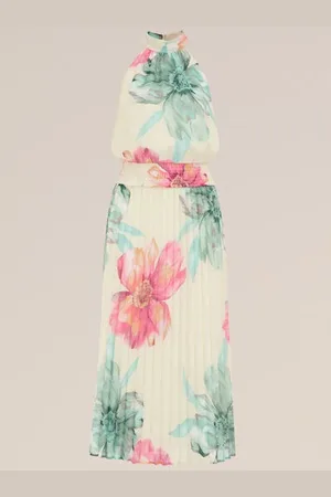 WE Fashion Dames plissé jurk met dessin - Regular fit -