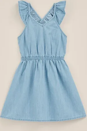 WE Fashion Blue Ridge - Meisjes denim jurk - Regular fit - - Katoen