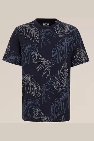 WE Fashion Heren T-shirt met dessin - Regular fit - - Katoen
