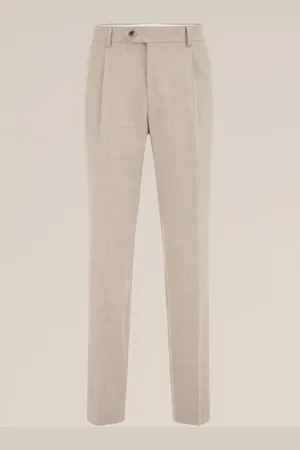 WE Fashion Heren Slim fit pantalon met subtiel ruitdessin - Slim Fit -