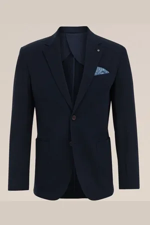 WE Fashion Heren seersucker blazer - Slim Fit - - Katoen