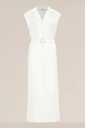 WE Fashion Dames jurk met ceintuur - Regular fit - - Viscose