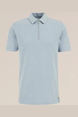 WE Fashion Heren polo shirt met rits - Slim Fit - - Katoen