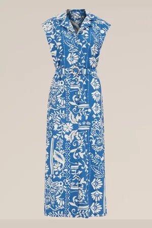 WE Fashion Dames jurk met ceintuur - Regular fit - - Viscose