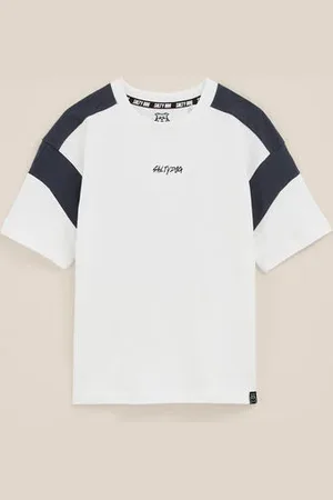 WE Fashion Salty Dog - Jongens T-shirt met opdruk - Relaxed Fit - - Katoen