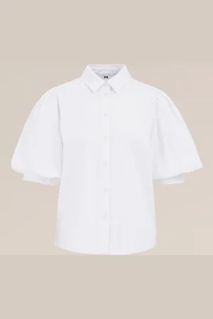 WE Fashion Dames blouse met ballonmouwen - Regular fit - - Katoen