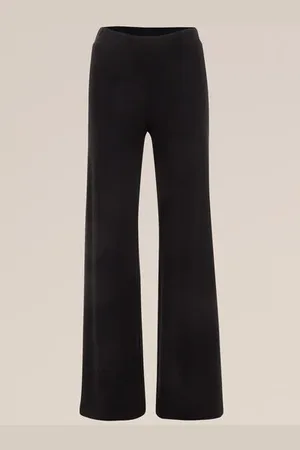 WE Fashion Dames wide leg broek met ribstructuur - Loose fit - - Viscose