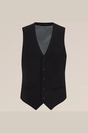 WE Fashion Heren premium gilet van wolmix - Slim Fit -