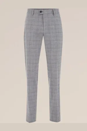WE Fashion Van Gils - Heren Slim fit geruite pantalon van Italiaanse kwaliteit - Slim Fit - - Katoen