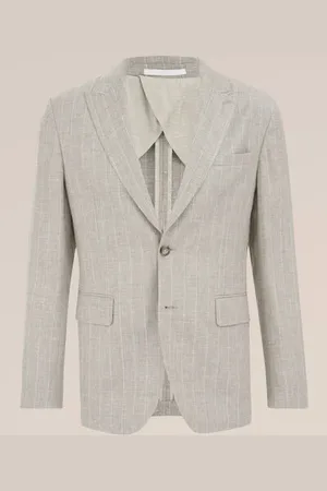 WE Fashion Van Gils - Heren regular fit blazer van linnenmix - Regular fit - - Linnen