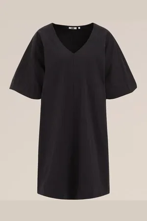 WE Fashion Dames jurk met ballonmouwen - Regular fit - - Katoen