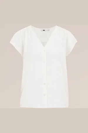 WE Fashion Dames blouse met jacquard-dessin - Regular fit - - Viscose