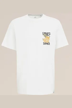 WE Fashion Heren T-shirt met opdruk - Regular fit - - Katoen