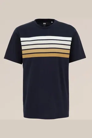 WE Fashion Heren T-shirt met opdruk - Regular fit - - Katoen