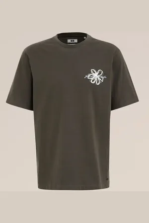 WE Fashion Heren T-shirt met opdruk - Relaxed Fit - - Katoen