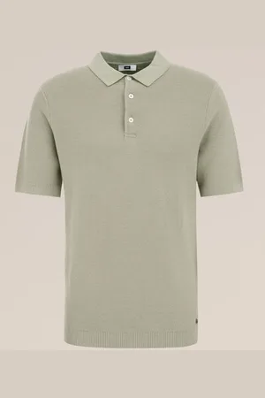 WE Fashion Heren polo met structuur - Regular fit - - Katoen