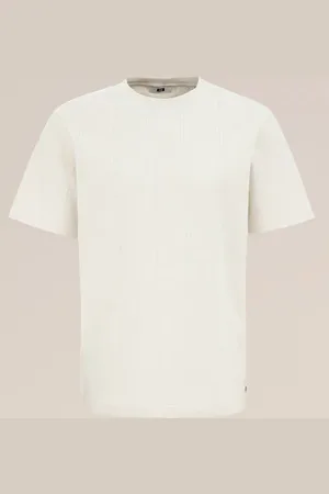 WE Fashion Heren T-shirt met structuur - Regular fit - - Katoen