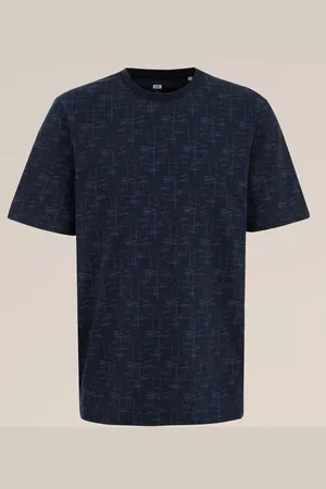 WE Fashion Heren T-shirt met dessin - Regular fit - - Katoen