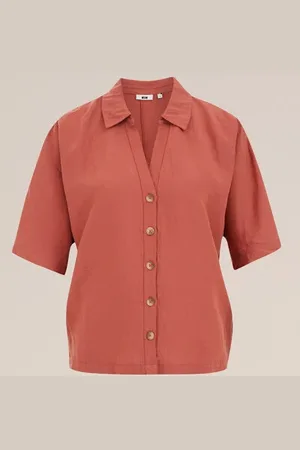 WE Fashion Dames blouse van linnenmix - Regular fit - - Viscose