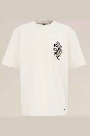 WE Fashion Heren Heavyweight loose fit T-shirt - Loose fit - - Katoen