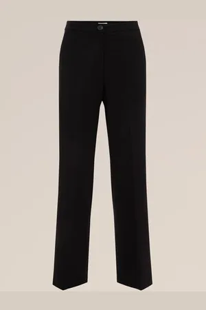 WE Fashion Dames petite wide leg pantalon met stretch - Cropped - - Viscose