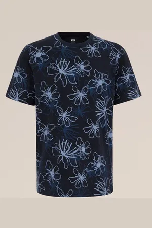 WE Fashion Heren T-shirt met dessin - Regular fit - - Katoen