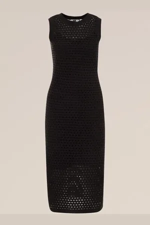 WE Fashion Dames gehaakte jurk - Regular fit - - Katoen
