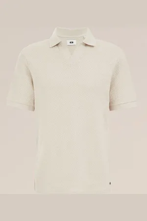 WE Fashion Heren polo met structuur - Slim Fit - - Katoen