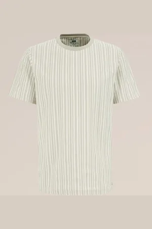 WE Fashion Heren T-shirt met structuur - Regular fit - - Katoen