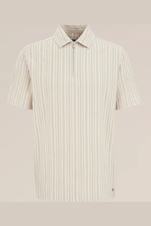 WE Fashion Heren polo met rits - Regular fit - - Katoen