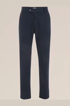 WE Fashion Heren tapered seersucker pantalon - Tapered - - Katoen