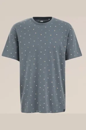 WE Fashion Heren T-shirt met dessin - Regular fit - - Katoen